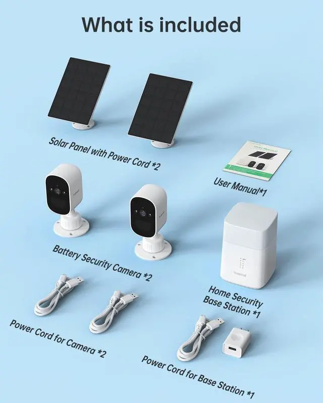 Alt view image 7 of 7 - Solar Security Cameras Wireless Outdoor,Firstrend Home Security System 2K WiFi Outside Cameras Wireless with Floodlight Color Night Vision PIR Motion Detection Two Way Audio Solar Battery Powered