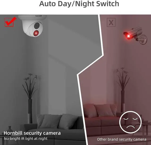 Alt view image 4 of 7 - HORNBILL 4K Security Camera System - 4pcs 4K PoE Security Cameras Wired, 8MP 8CH NVR with Pre-installed 2TB HDD for 24 Hours Recording Night Vision IP67 Waterproof 153° Wide View Angle