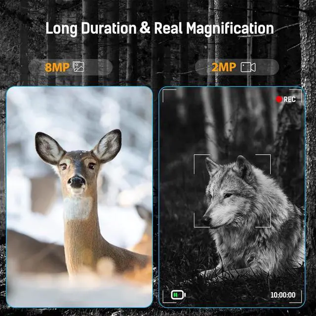 Alt view image 3 of 7 - HISION Night Vision Goggles, 4K Binoculars with Camera for Day Night Thermal Wildlife Hunting & Shooting Military Tactical Infrared Scope 4000mAh 80X Magnification (Optical 10X & Digital 8X)