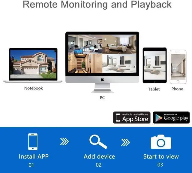Alt view image 4 of 7 - Firstrend WiFi Wireless Security Camera System, 8Ch NVR with CCTV Bullet Cameras No Monthly Fees, AI Human Detection, 2-Way Audio, IP66 Waterproof, H.265, 24/7 Recording