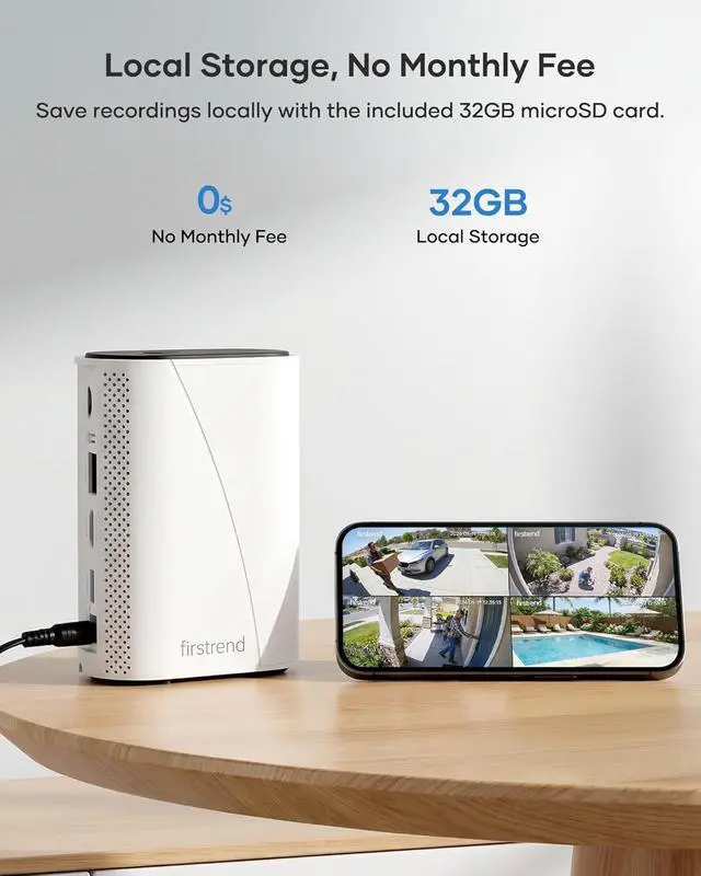 Alt view image 3 of 7 - FIRSTREND Solar Security Cameras Wireless Outdoor, 2K Color Night Vision, Human Auto Tracking, Two-Way Audio, 2.4G/5GHz WiFi Home Security Camera System, No Monthly Fee, IP65 Waterproof, 2 Camera Kit
