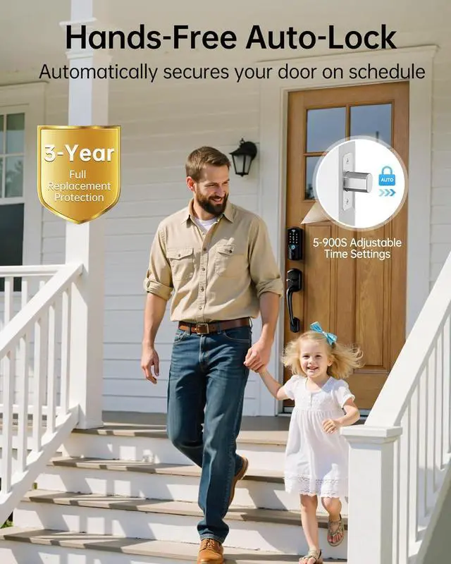 Alt view image 6 of 14 - WiFi Smart Lock for Front Door Firstriver Keyless Entry Electronic Deadbolt with Biometric Fingerprint & Digital Keypad Built-in Wi-Fi App Control Auto Lock Compatible with Alexa & Google Assistant