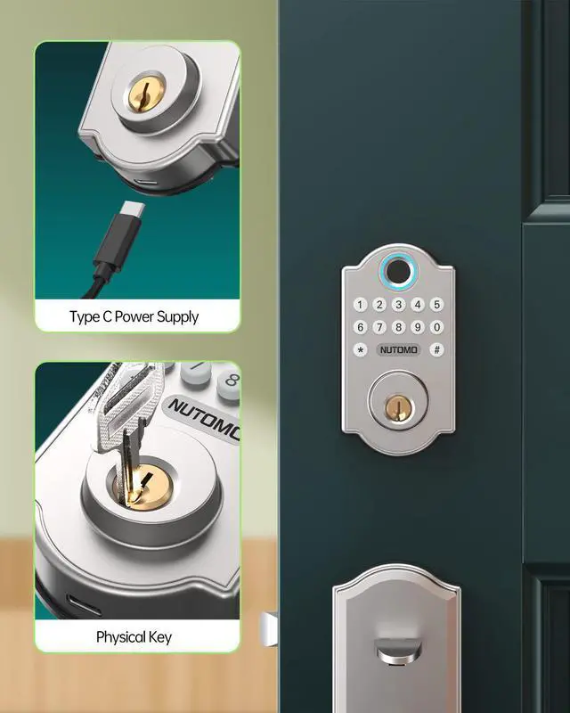 Alt view image 7 of 7 - Keyless Entry Door Lock Deadbolt - Fingerprint Door Lock - Door Lock with Keypads - Electronic Keypad Door Lock -Smart Digital Door Lock - Anti-Peeping Code Easy Installation