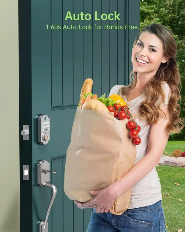 Alt view image 5 of 7 - Keyless Entry Door Lock Deadbolt - Fingerprint Door Lock - Door Lock with Keypads - Electronic Keypad Door Lock -Smart Digital Door Lock - Anti-Peeping Code Easy Installation