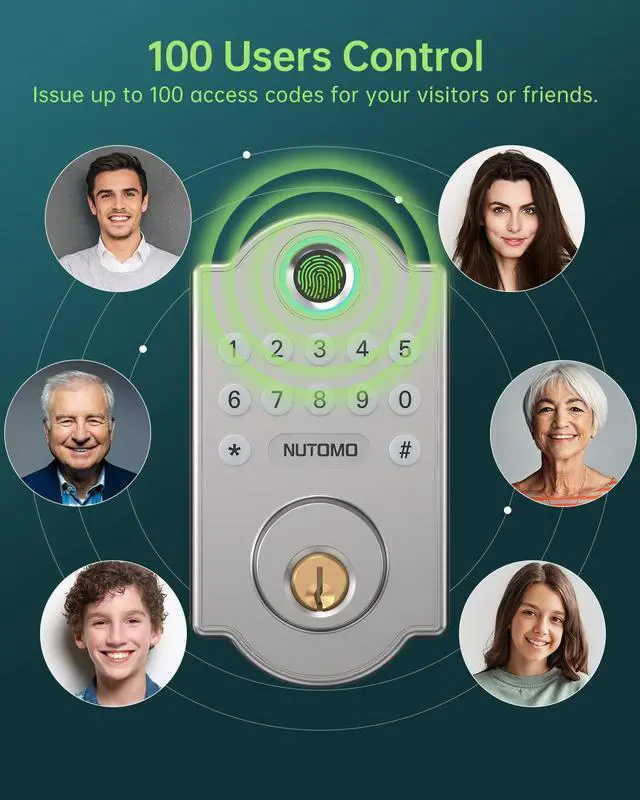 Alt view image 4 of 7 - Keyless Entry Door Lock Deadbolt - Fingerprint Door Lock - Door Lock with Keypads - Electronic Keypad Door Lock -Smart Digital Door Lock - Anti-Peeping Code Easy Installation