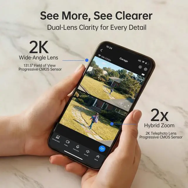 Alt view image 2 of 7 - Solar Security Cameras Wireless Outdoor 4-Pack, Dual-Lens PTZ Home Security System, AI Detection, Color Night Vision, 64GB Local Storage, No Monthly Fee