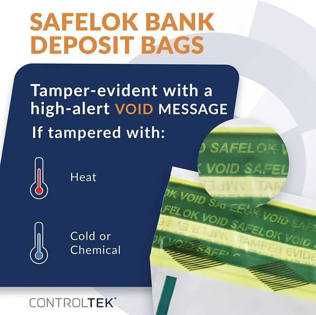Alt view image 2 of 8 - Safelok Deposit Bag, 9 x 12, 2 mil Thick, Plastic, Clear, 100/Pack (CNK585087)