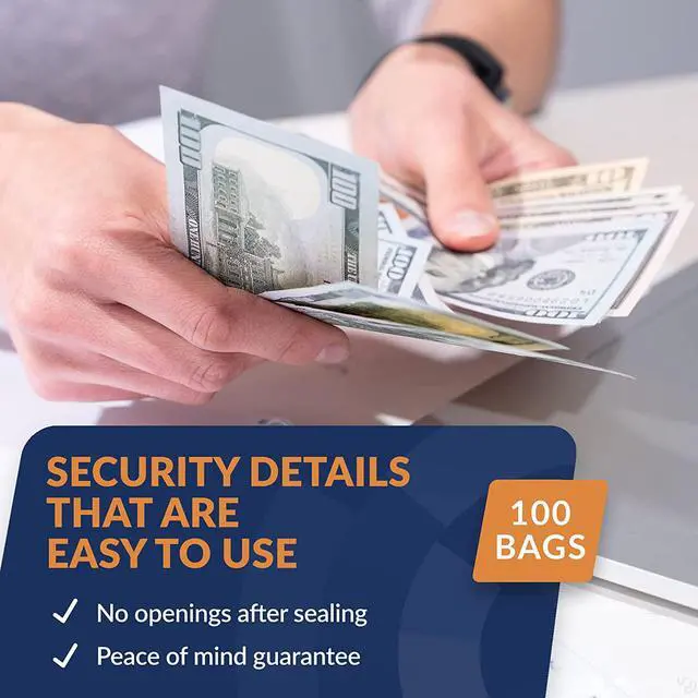 Alt view image 8 of 10 - Deposit Bag Plastic 9 x 12 White/Gray 100/Pack 585089