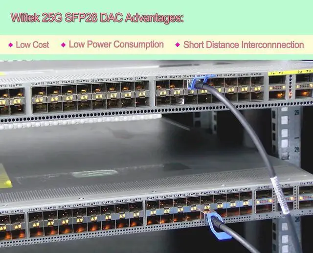 Alt view image 5 of 6 - 25GbE SFP28 DAC Twinax Cable, 1.5 Meters 25GBASE-CR SFP28 Passive Copper Cable, Compatible for Cisco SFP-H25G-CU1.5M, Ubiquiti, Juniper, Mellanox, Mikrotik, Netgear, Supermicro, Open Source Switches