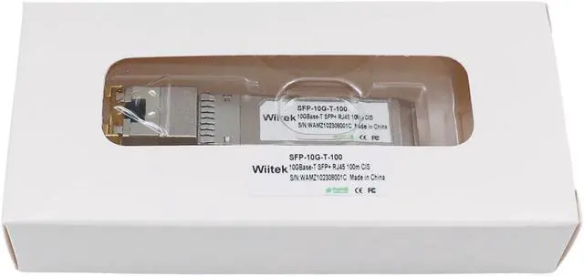 Alt view image 6 of 6 - Wiitek 10Gbps SFP+ to RJ45 Modules, 10GBase-T SFP+ Copper Transceiver (Cat 6a/7 or Better, 100-Meter), Compatible for Cisco SFP-10G-T-X, Ubiquiti, Netgear, Mikrotik, Unifi, Low Power Consumtion