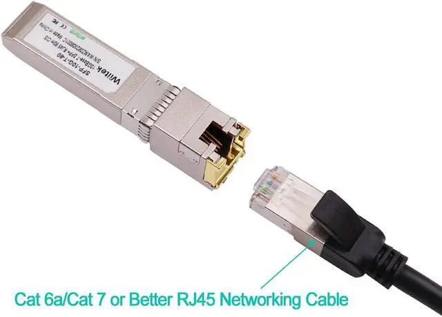 Alt view image 4 of 6 - Wiitek 10Gbps SFP+ to RJ45 Modules, 10GBase-T SFP+ Copper Transceiver (Cat 6a/7 or Better, 80-Meter), Compatible for Cisco SFP-10G-T-X, Ubiquiti, Netgear, Mikrotik, Unifi and More