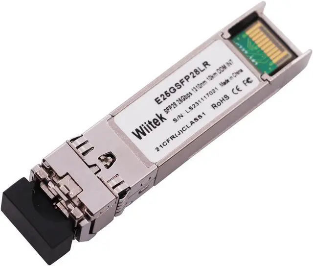 Main image of Wiitek 25G SFP28 SFP+ Optical Transceiver, 25GBase-LR Duplex LC SMF Module, 1310nm, DDM, up to 10km for Intel E25GSFP28LR