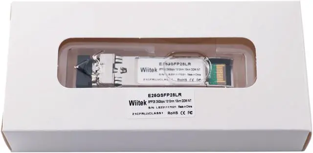Alt view image 5 of 5 - Wiitek 25G SFP28 SFP+ Optical Transceiver, 25GBase-LR Duplex LC SMF Module, 1310nm, DDM, up to 10km for Intel E25GSFP28LR
