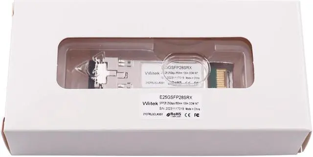 Alt view image 5 of 5 - Wiitek 25G SFP28 SFP+ Optical Transceiver, 25GBase-SR Module, 850nm MMF, up to 100meters, Compatible for Intel E25GSFP28SRX