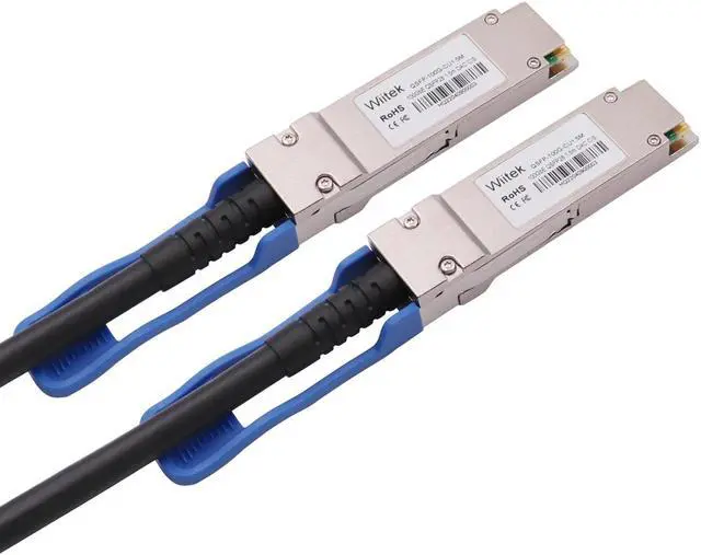 Alt view image 3 of 6 - Wiitek 100GbE QSFP28 DAC Twinax Cable, 1.5 Meter 100GBASE-CR QSFP28 to QSFP28 Passive Copper Cable, Compatible for Cisco QSFP-100G-CU1.5M, Ubiquiti, Mikrotik, Netgear, Supermicro, Open Source Switches