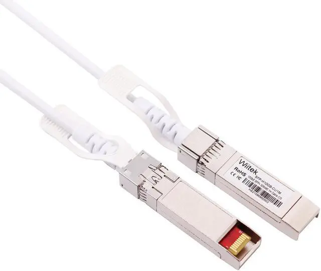 Alt view image 2 of 6 - Wiitek 1m 10GbE SFP+ DAC Twinax Cable, 10Gbase-CU SFP+ Passive Copper Cable,for Ubiquiti UniFi, Fortinet, MikroTik, Mellanox, Netgear, Supermicro, TP-Link and Cisco Meraki, White Colored