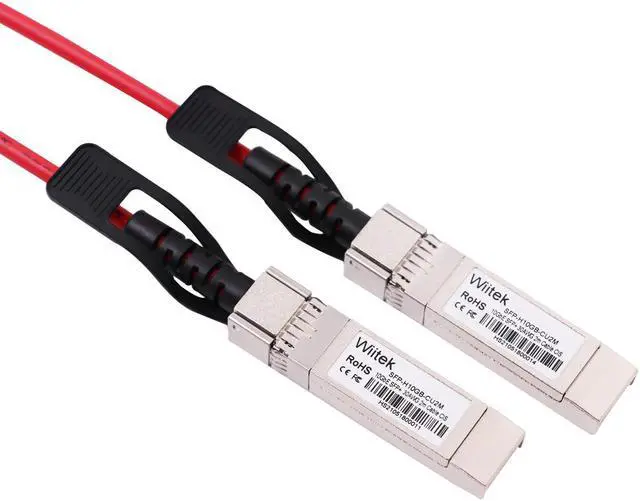 Alt view image 2 of 6 - [Red Colored] 1.5m 10G SFP+ DAC Twinax Cable, 10Gbase-CU SFP+ Copper Cable, Compatible for Cisco SFP-H10GB-CU1.5M, Ubiquiti, Juniper, Mellanox, Mikrotik, Netgear, Supermicro, Open Source Switches