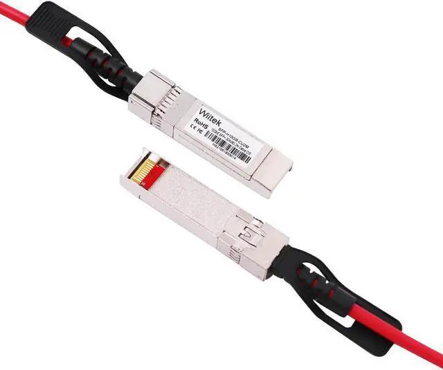 Alt view image 3 of 6 - [Red Colored] 1.5m 10G SFP+ DAC Twinax Cable, 10Gbase-CU SFP+ Copper Cable, Compatible for Cisco SFP-H10GB-CU1.5M, Ubiquiti, Juniper, Mellanox, Mikrotik, Netgear, Supermicro, Open Source Switches