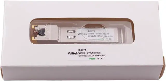 Alt view image 5 of 5 - 1.25G SFP-T, 10/100/1000BASE-T Gigabit Copper SFP, Wiitek SFP to RJ45 Transceivers 100m, Compatible for Cisco GLC-TA/SFP-GE-T Ethernet SFP RJ45 Copper Module, Mikrotik, TP-Link, Supermicro, Netgear