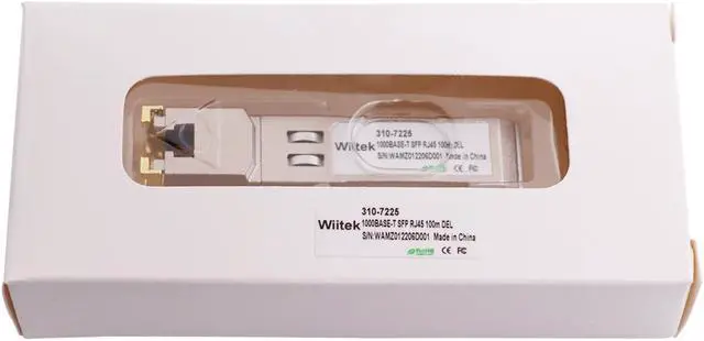 Alt view image 5 of 5 - 1.25G SFP-T, 10/100/1000BASE-T Gigabit Copper SFP, Wiitek SFP to RJ45 Transceivers 100m, Compatible for Dell 310-7225 Ethernet SFP RJ45 Copper Module