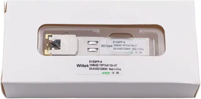 Alt view image 5 of 5 - 1.25G SFP-T, 10/100/1000BASE-T Gigabit Copper SFP, Wiitek SFP to RJ45 Transceivers 100m, Compatible for Intel E1GSFP-A Ethernet SFP RJ45 Copper Module