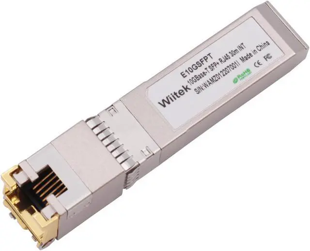 Main image of Wiitek SFP+ to RJ45 Copper Modules, 10GBase-T Transceiver Compatible for Intel E10GSFPT(Cat 6a/7 or Better, 30-Meter)