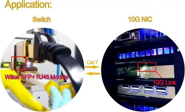 Alt view image 5 of 6 - Wiitek SFP+ to RJ45 Copper Modules, 10GBase-T Transceiver Compatible for Ubiquiti UF-RJ45-10G (Cat 6a/7 or Better, 30-Meter)