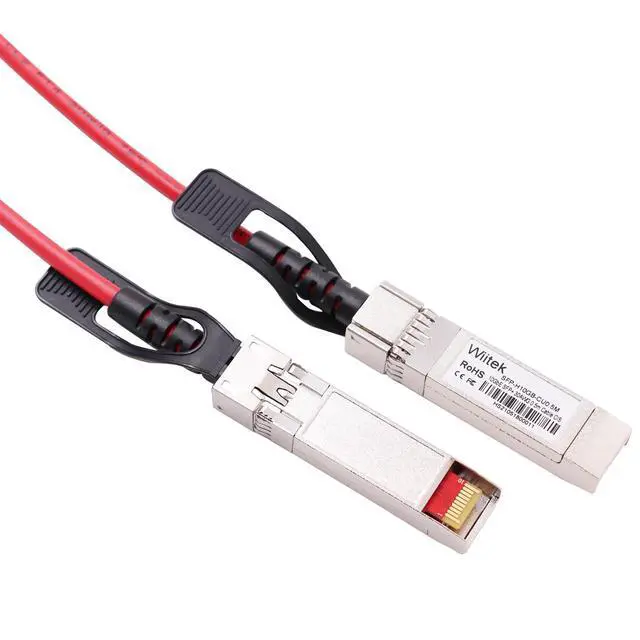 Alt view image 2 of 7 - [Red Colored] 0.5m 10G SFP+ DAC Twinax Cable, 10Gbase-CU SFP+ Copper Cable, Compatible for Cisco SFP-H10GB-CU0.5M, Ubiquiti, Juniper, Mellanox, Mikrotik, Netgear, Supermicro, Open Source Switches