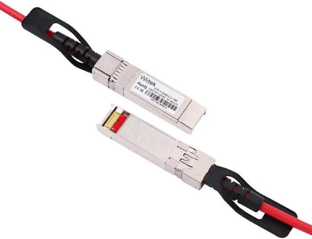Alt view image 3 of 7 - [Red Colored] 0.5m 10G SFP+ DAC Twinax Cable, 10Gbase-CU SFP+ Copper Cable, Compatible for Cisco SFP-H10GB-CU0.5M, Ubiquiti, Juniper, Mellanox, Mikrotik, Netgear, Supermicro, Open Source Switches