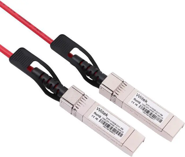 Alt view image 4 of 7 - [Red Colored] 0.5m 10G SFP+ DAC Twinax Cable, 10Gbase-CU SFP+ Copper Cable, Compatible for Cisco SFP-H10GB-CU0.5M, Ubiquiti, Juniper, Mellanox, Mikrotik, Netgear, Supermicro, Open Source Switches