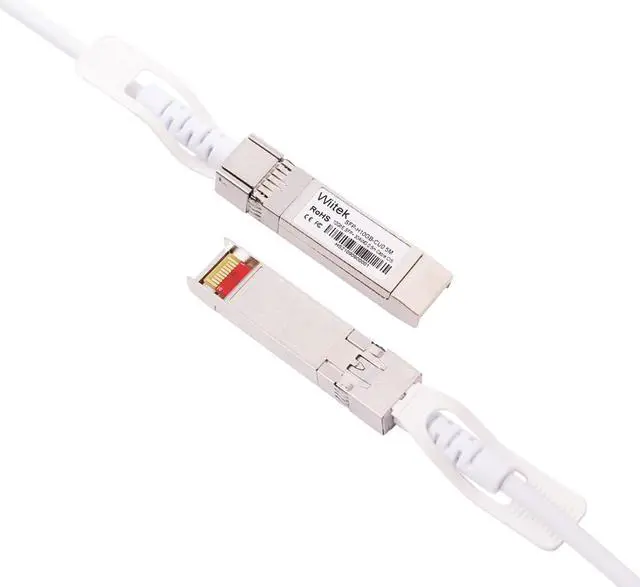 Alt view image 2 of 7 - Wiitek 0.5m 10GbE SFP+ DAC Twinax Cable, 10Gbase-CU SFP+ Passive Copper Cable,for Ubiquiti UniFi (UC-DAC-SFP+), Fortinet, MikroTik, Mellanox, Netgear, Supermicro, TP-Link and Cisco, White Colored