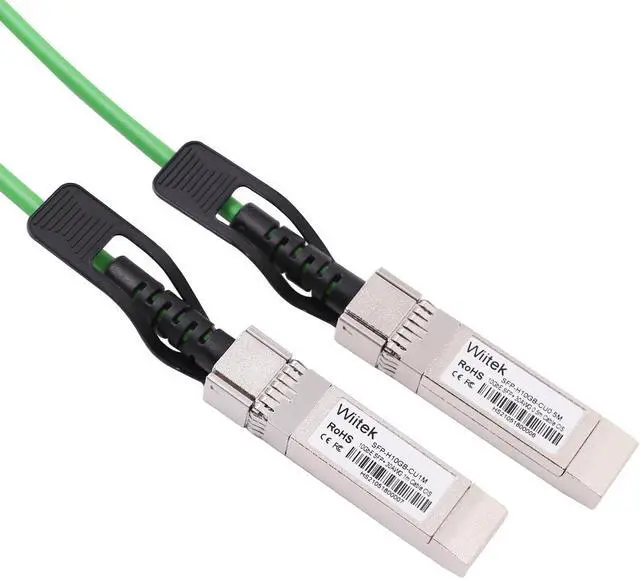 Alt view image 2 of 6 - [Green Colored] 0.5m 10G SFP+ DAC Twinax Cable, 10Gbase-CU SFP+ Copper Cable, Compatible for Cisco SFP-H10GB-CU0.5M, Ubiquiti, Juniper, Mellanox, Mikrotik, Netgear, Supermicro, Open Source Switches