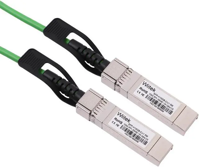 Alt view image 2 of 6 - [Green Colored] 1.5m 10G SFP+ DAC Twinax Cable, 10Gbase-CU SFP+ Copper Cable, Compatible for Cisco SFP-H10GB-CU1.5M, Ubiquiti, Juniper, Mellanox, Mikrotik, Netgear, Supermicro, Open Source Switches