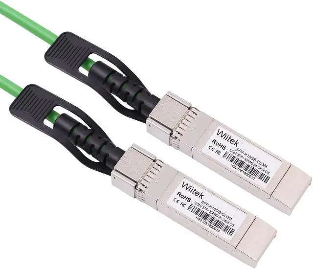 Alt view image 2 of 6 - [Green Colored] 3m 10G SFP+ DAC Twinax Cable, 10Gbase-CU SFP+ Copper Cable, Compatible for Cisco SFP-H10GB-CU3M, Ubiquiti, Juniper, Mellanox, Mikrotik, Netgear, Supermicro, Open Source Switches