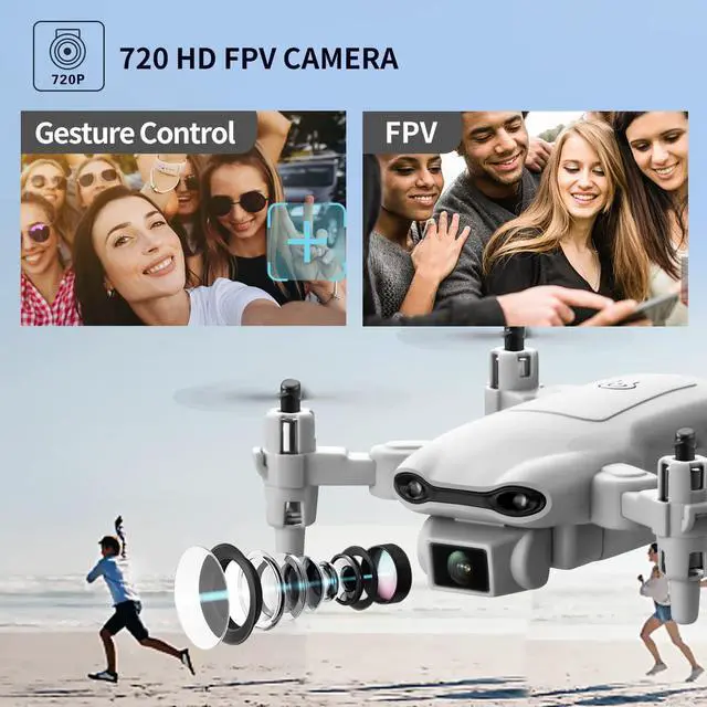 Alt view image 2 of 7 - 4DRC V9 Mini Drone with 720P HD Camera, Foldable Quadcopter with FPV Live Video, Altitude Hold, Waypoint Function, One Button Start, 3D Flip, with Storage Bag and 3 Modular Batteries