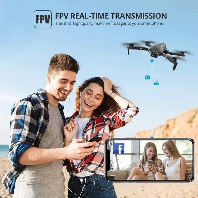Alt view image 4 of 7 - 4DRC V13 Drone with 720P Dual Camera WiFi FPV Transmission Foldable Design with 2 Batteries+Carrying Bag