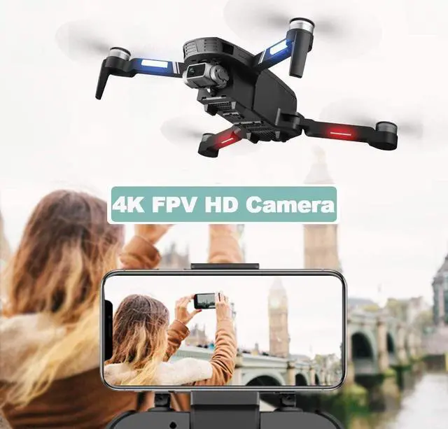 Alt view image 3 of 7 - 4DRC F4 GPS Drone with 4K UHD Camera, 5G WiFi FPV Transmission, Brushless Motor Foldable Quadcopter with 2 Batteries up to 60 minutes flight time + Storage Case