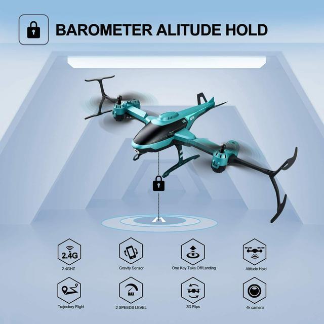 Alt view image 4 of 7 - 4DRC V10 Remote Control Helicopter with 1080P HD Camera, 2.4G WiFi FPV Transmission Live Video Drone, RC Airplane with 2 Batteries
