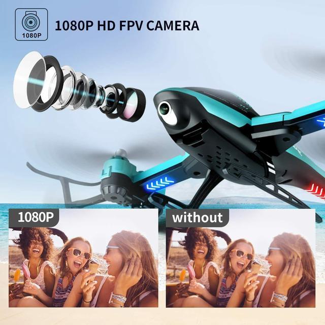 Alt view image 2 of 7 - 4DRC V10 Remote Control Helicopter with 1080P HD Camera, 2.4G WiFi FPV Transmission Live Video Drone, RC Airplane with 2 Batteries