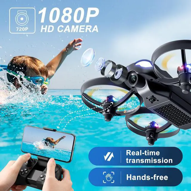Alt view image 3 of 7 - 4DRC V16 Mini Drone with 1080P Camera for Kids, RC Quadcopter Beginners Toy with colorful LED Lights, 3D Flips, Gesture Selfie, Headless Mode, Altitude Hold, Boys Girls Birthday Gifts