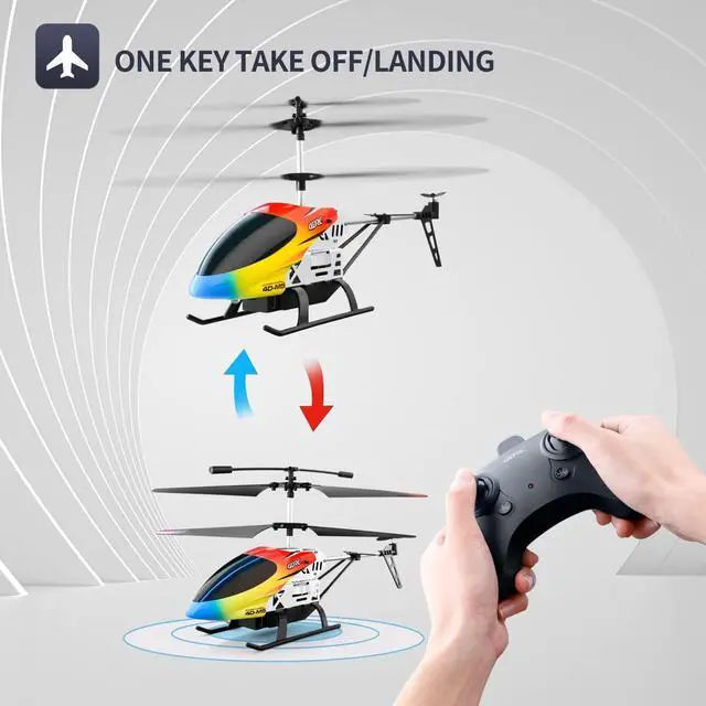 Alt view image 6 of 7 - 4DRC M5 RC Helicopter, 3.5 Channels 2.4G Wireless RC Aircraft, High Tough Case and Aluminum Alloy Body, with LED Lights, 30 Minutes Flight Time with 2 Batteries, Toy Gift for Kids