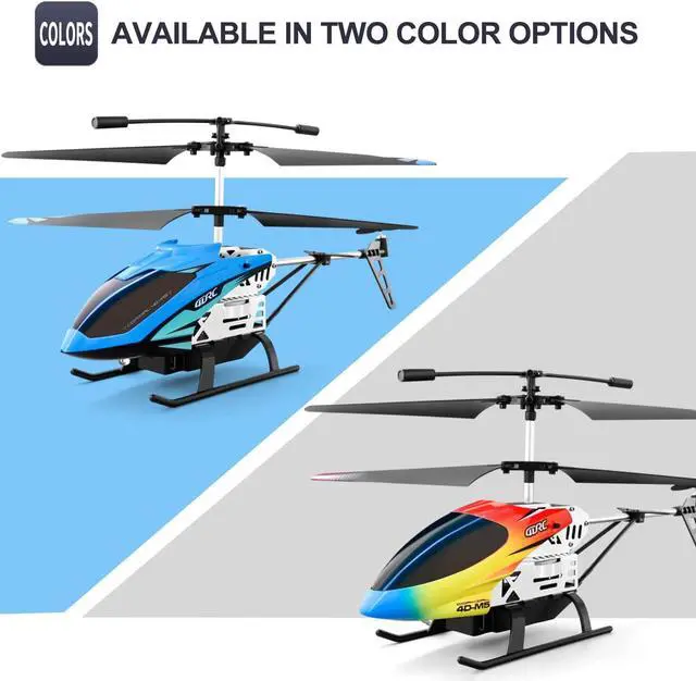 Alt view image 3 of 7 - 4DRC M5 RC Helicopter, 3.5 Channels 2.4G Wireless RC Aircraft, High Tough Case and Aluminum Alloy Body, with LED Lights, 30 Minutes Flight Time with 2 Batteries, Toy Gift for Kids