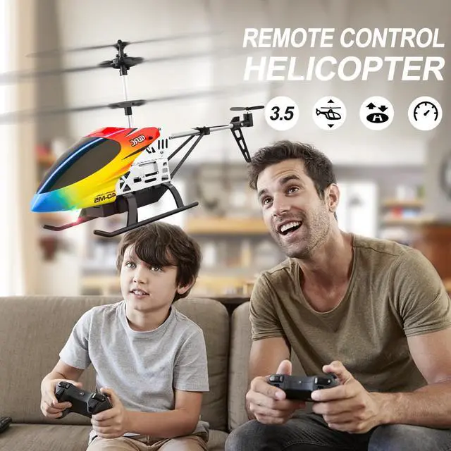 Alt view image 2 of 7 - 4DRC M5 RC Helicopter, 3.5 Channels 2.4G Wireless RC Aircraft, High Tough Case and Aluminum Alloy Body, with LED Lights, 30 Minutes Flight Time with 2 Batteries, Toy Gift for Kids