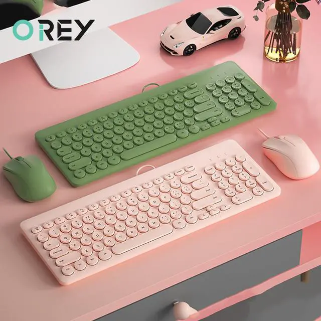 Alt view image 2 of 7 - USB Wire Keyboard Mouse Combo For Macbook Pro Portable Gaming Keyboard Mouse For Laptop PC Gamer Computer Keyboard Magic Mouse - Green Keyboard