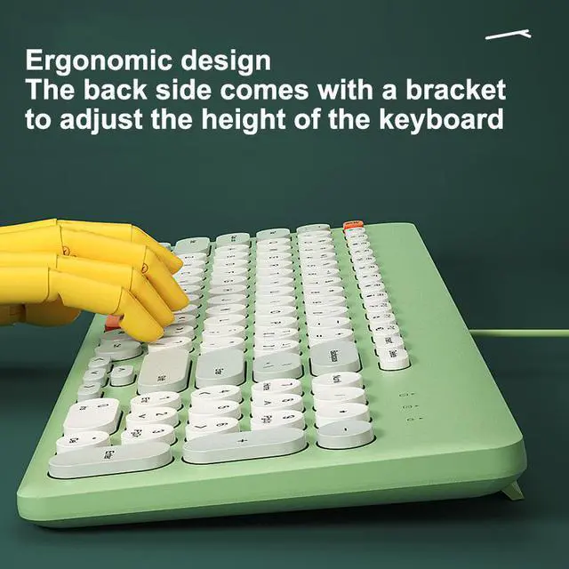 Alt view image 4 of 7 - USB Wire Keyboard Mouse Combo For Macbook Pro Portable Gaming Keyboard Mouse For Laptop PC Gamer Computer Keyboard Magic Mouse - Green Keyboard