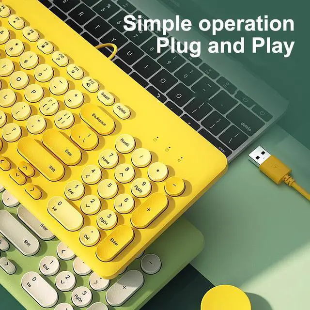 Alt view image 5 of 7 - USB Wire Keyboard Mouse Combo For Macbook Pro Portable Gaming Keyboard Mouse For Laptop PC Gamer Computer Keyboard Magic Mouse - Green Keyboard