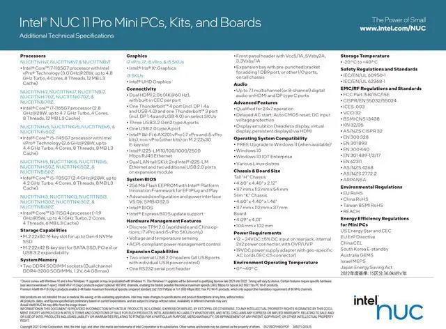 Alt view image 6 of 7 - Intel NUC 11 NUC11TNKv5 Home & Business Mini PC Mini Desktop 11th Gen. Intel Core i5-1145G7 Processor with vPro Technology, Support 4K Quad Display, WiFi 6, 8GB RAM / 256GB SSD
