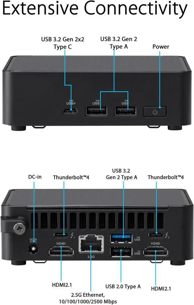 Alt view image 2 of 7 - NUC 14 Pro NUC14RVKU5 Mini Desktop Computer/Mini PC/HTPC 14th Gen. Intel Core Ultra 5 Processor 125H,Intel Arc GPU, 64GB RAM / 4TB SSD