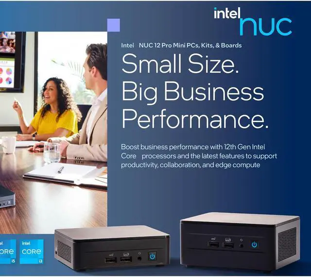 Alt view image 6 of 7 - Intel NUC 12 Pro NUC12WSKi3 Home & Business Mini PC Mini Desktop 12th Generation Intel Core i3-1220P Intel UHD Graphics,Intel Wi-Fi 6E, Bluetooth 5.2,8GB RAM,256GB SSD,Windows 11 Pro