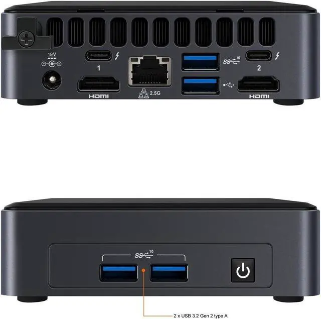 Alt view image 4 of 7 - Intel NUC 11 NUC11TNKv5 Home & Business Mini PC Mini Desktop 11th Gen. Intel Core i5-1145G7 Processor with vPro Technology, Support 4K Quad Display, WiFi 6, 8GB RAM / 256GB SSD